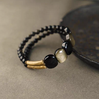 Gold Element Gold Obsidian Bracelet