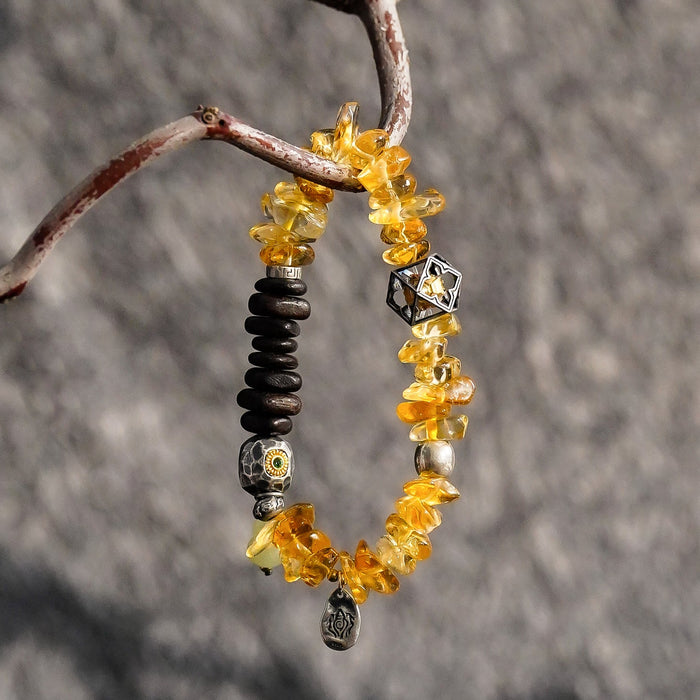 Citrine Agarwood Bracelet | Infused with Energy Healing for Prosperity, Mindfulness & Inner Connection