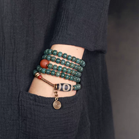 Wisdom Energy Green Shade Bodhi Root Bracelet