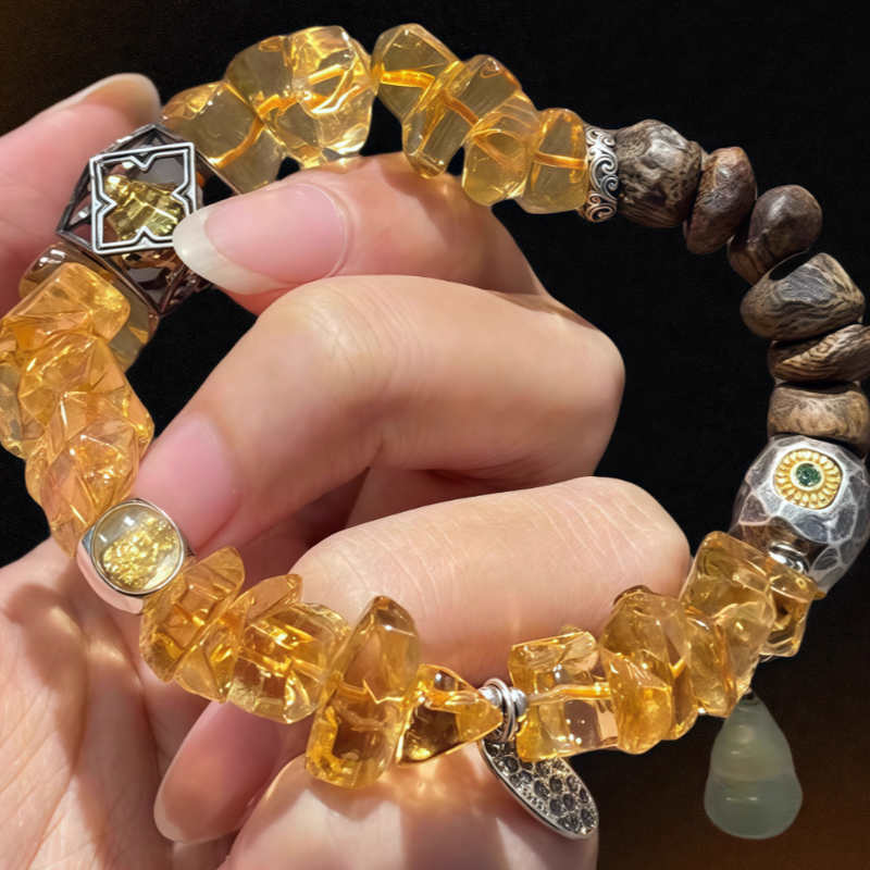 Light of Prosperity Citrine Agarwood Bracelet