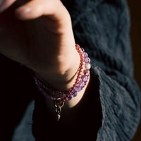Spiritual Harmony Energy Amethyst Ghost Garnet Bracelet