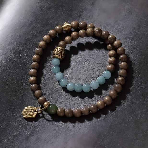 Serenity Energy Ebony Blue Chalcedony Bracelet