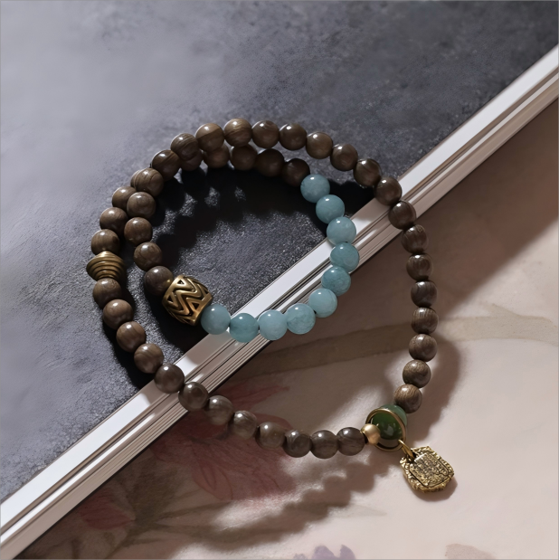 Serenity Energy Ebony Blue Chalcedony Bracelet