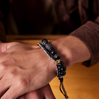 Light of Hope Pure Silver Lucky Buddha Beads Bracelet