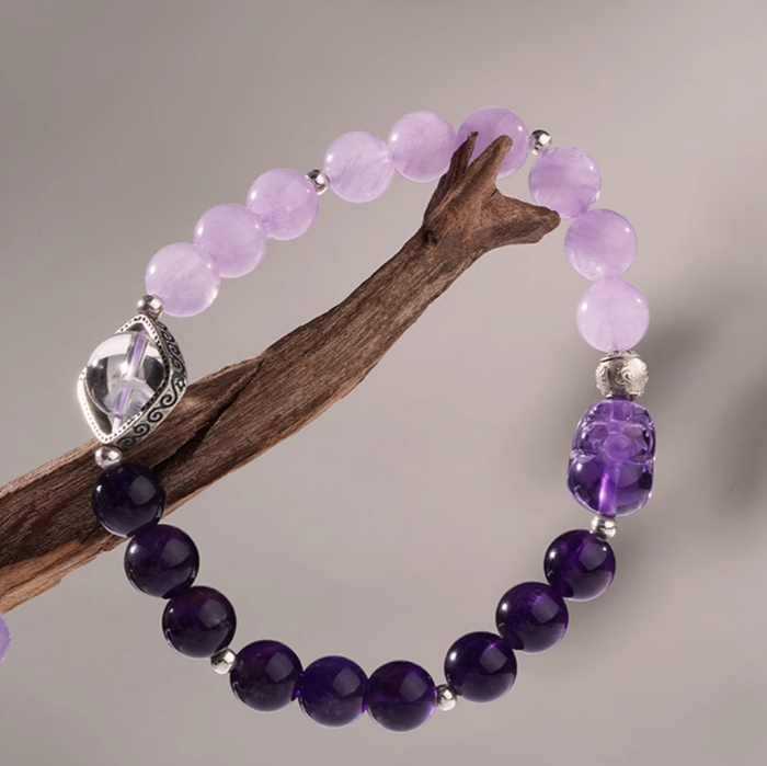 Peace & Calm | Purple Amethyst and Silver Bracelet