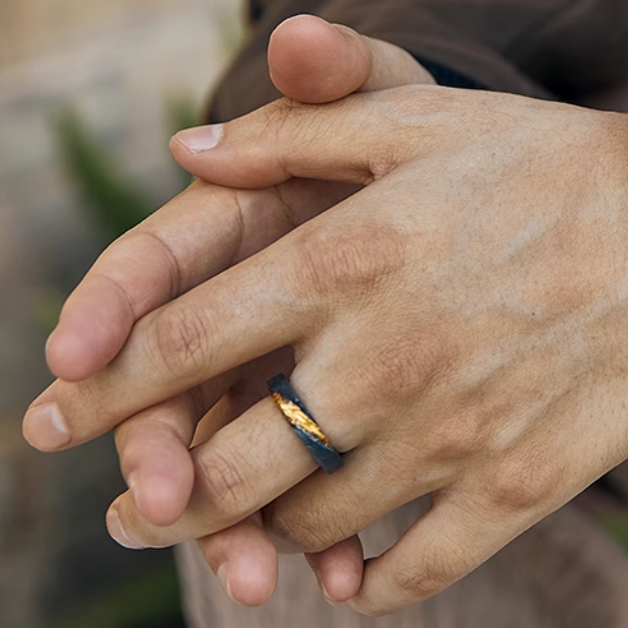 Eternal Fire Silver and Gold Ring