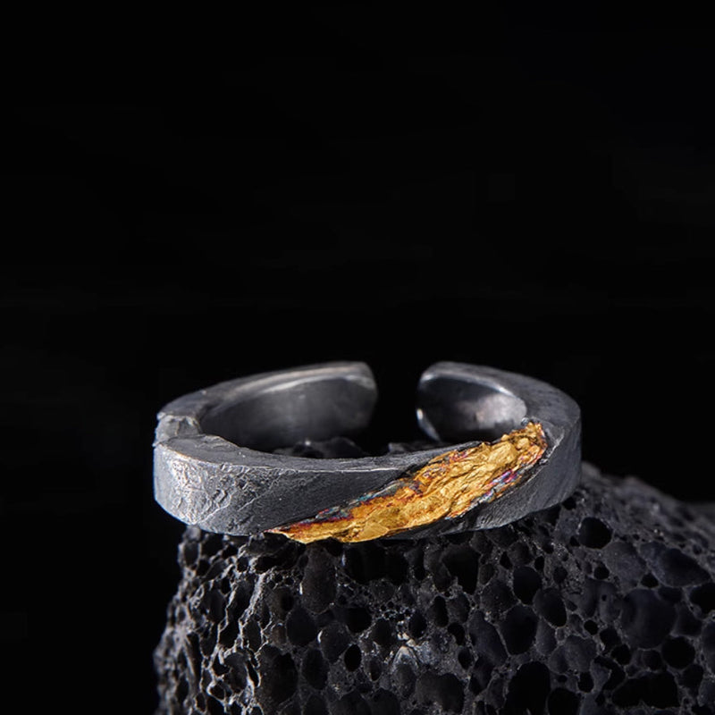 Eternal Fire Silver and Gold Ring