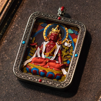Tibetan painted zodiac thangka pendant
