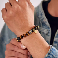 Lucky Energy Black Agate Yellow Tower Crystal Bracelet