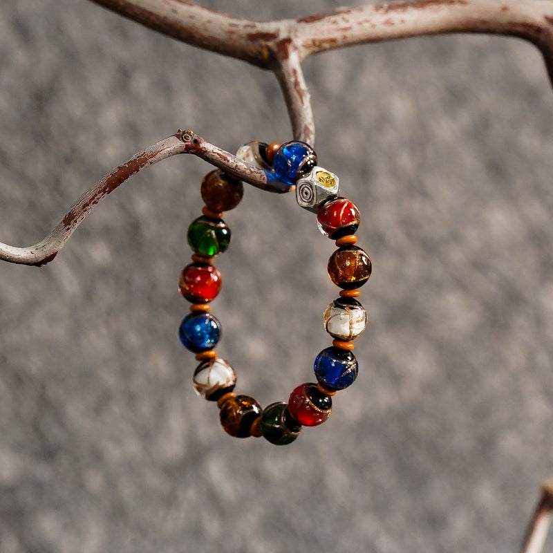 Wealth & Prosperity｜Gold Glaze Zodiac Incense Ash Energy Bracelet