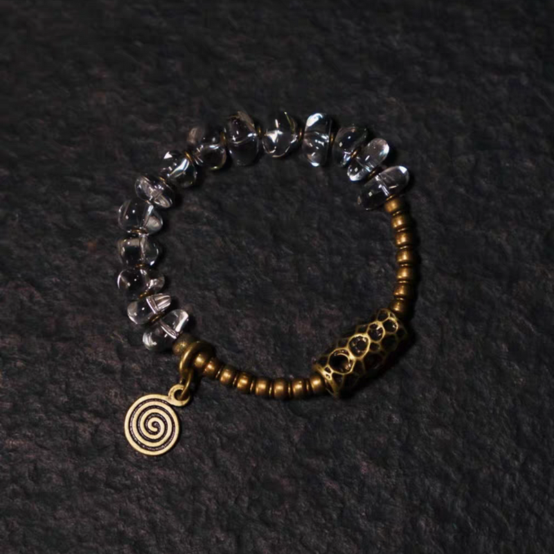 Serenity Energy Clear Quartz Brass Bracelet