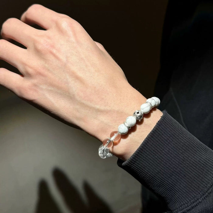 Auspicious Energy Clear Quartz White Turquoise Bracelet