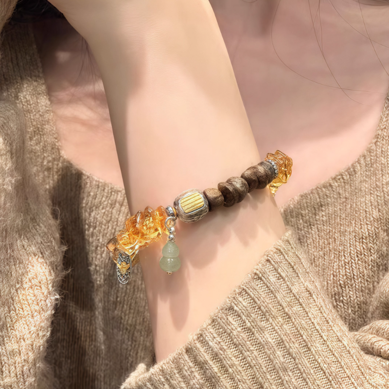 Light of Prosperity Citrine Agarwood Bracelet
