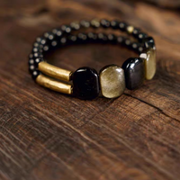 Gold Element Gold Obsidian Bracelet