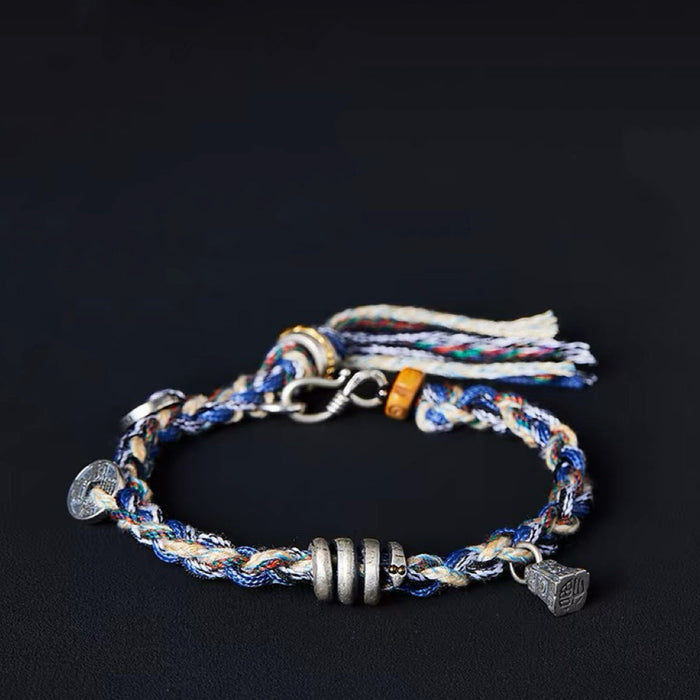 Fortune Energy Handwoven Silver Bracelet