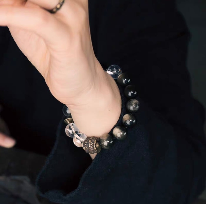 Radiance Energy Golden Stone Clear Crystal Bracelet