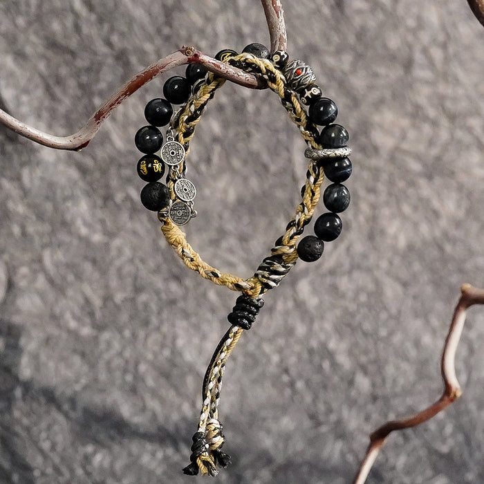 Silver Lucky Buddha Beads Bracelet | Channeling Energy Healing for Wellness & Spiritual Awareness