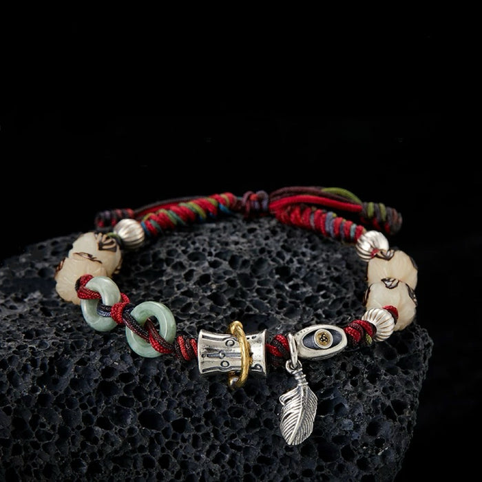 Lucky Energy Sterling Silver Bead Bracelet