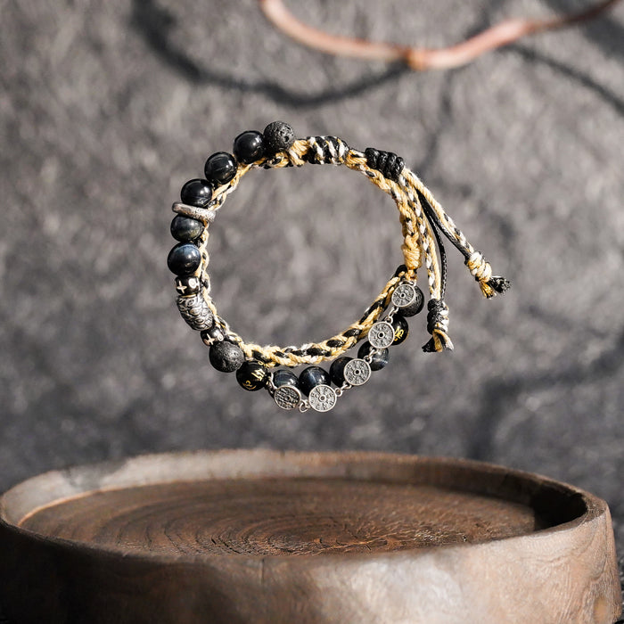 Confidence & Strength | Pure Silver Lucky Buddha Beads Bracelet