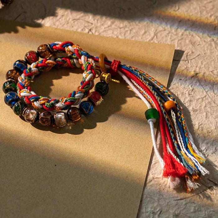 Prosperity Energy Incense Ash Glass Double Bracelet