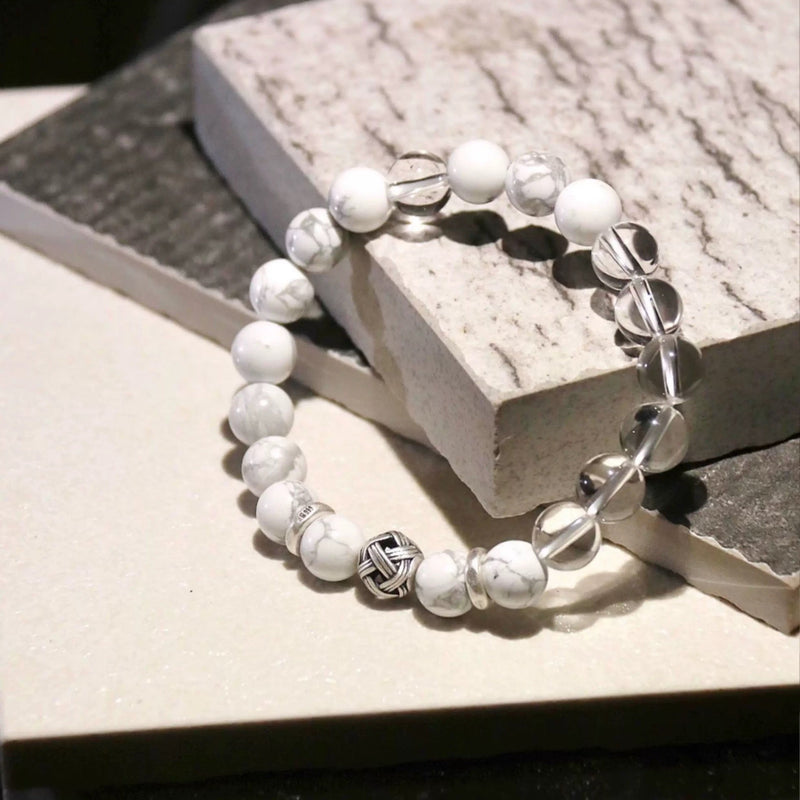 Auspicious Energy Clear Quartz White Turquoise Bracelet