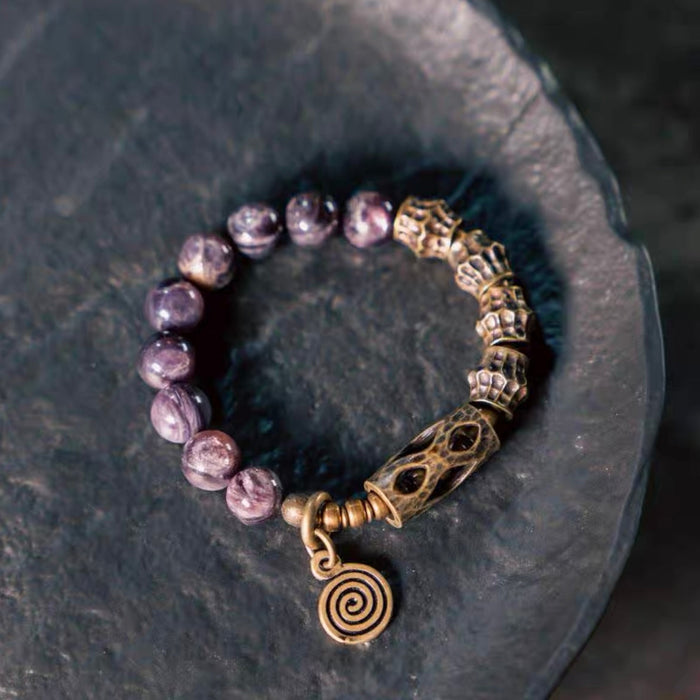 Harmony Energy Amethyst Mica Brass Copper Bracelet