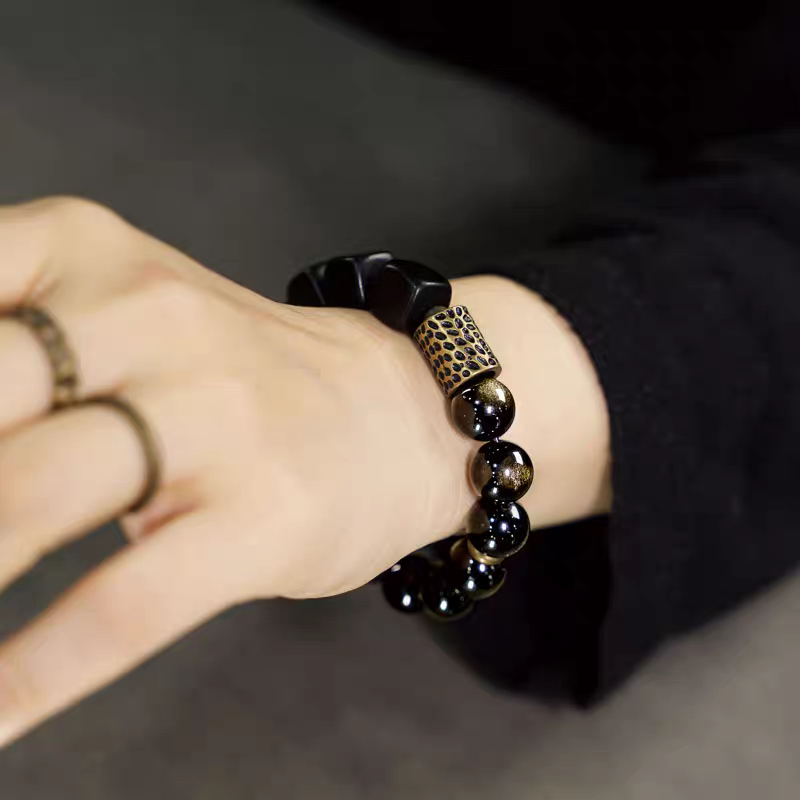 Lucky Energy Obsidian Ebenholz Armband