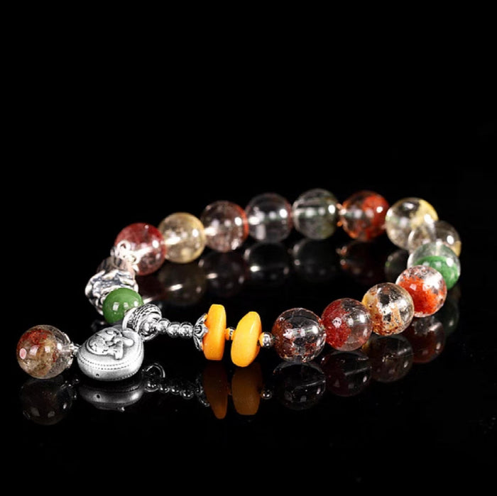 Wood Element Green Ghost Crystal Bracelet