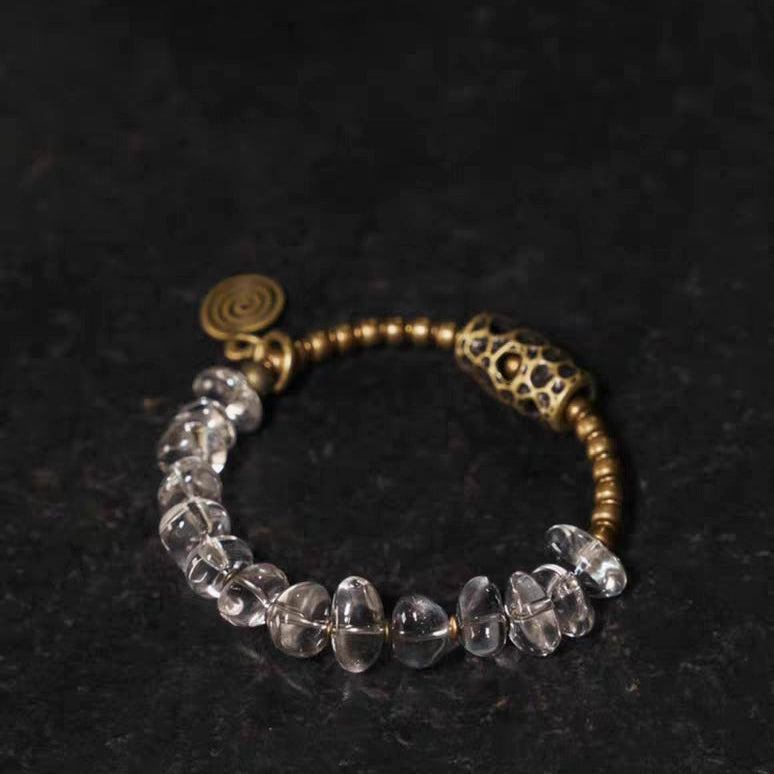 Serenity Energy Clear Quartz Brass Bracelet