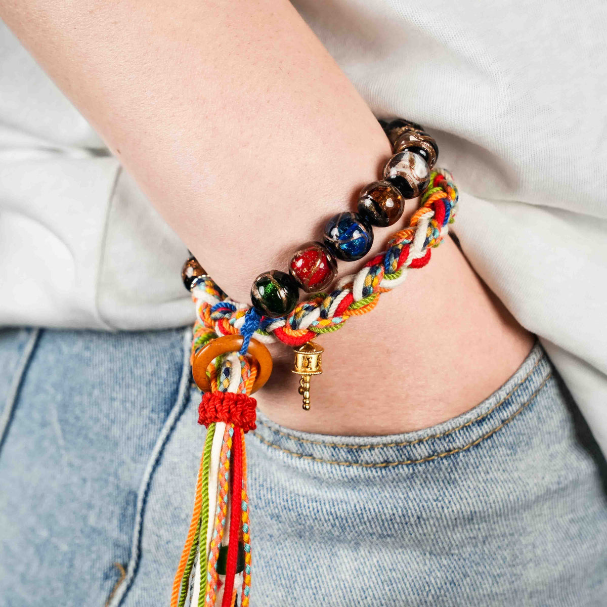 Love Energy Incense Ash Crystal Double Bracelet