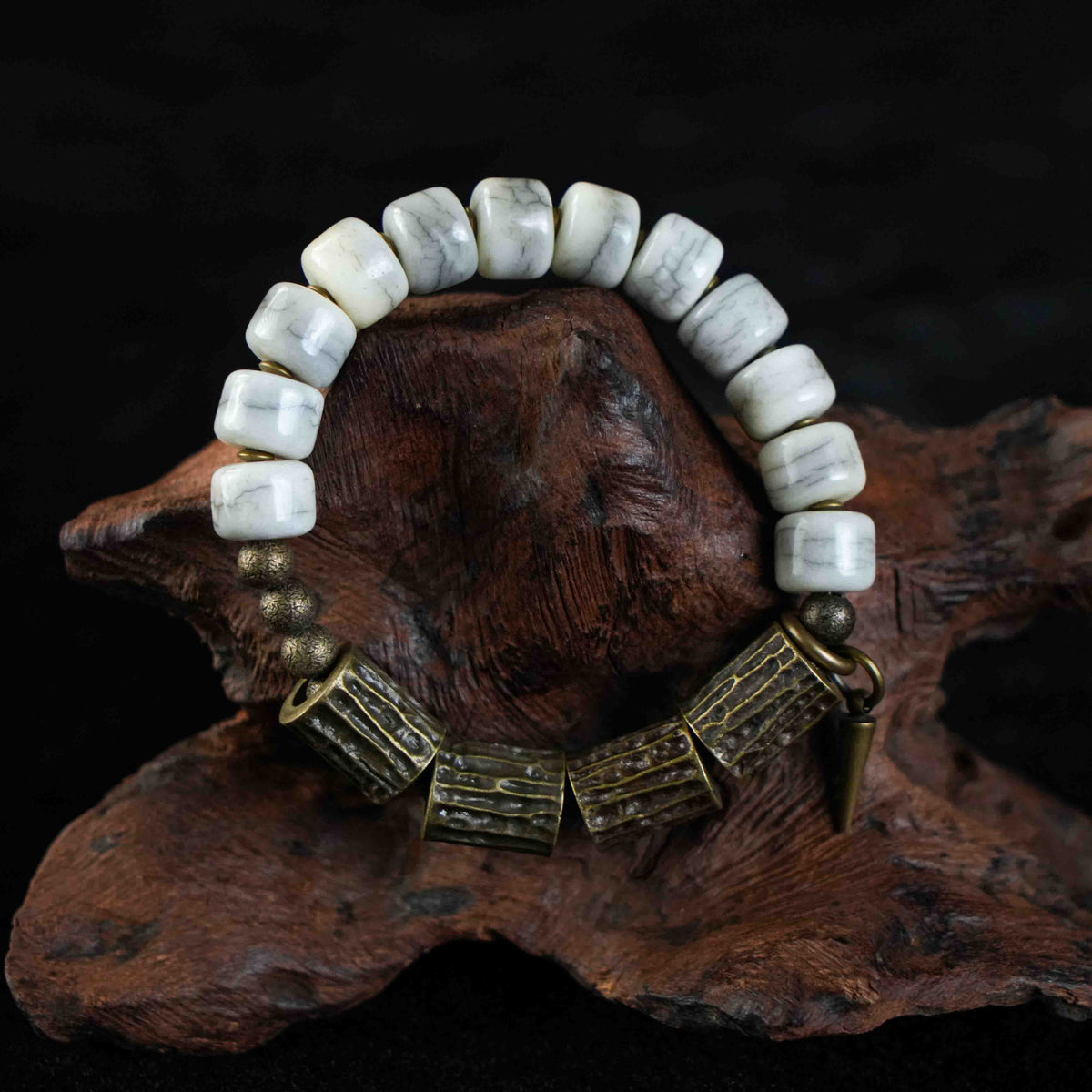 Protective Energy Ox Bone Brass Bracelet