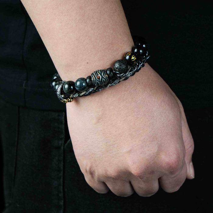 Light of Hope Pure Silver Lucky Buddha Beads Bracelet