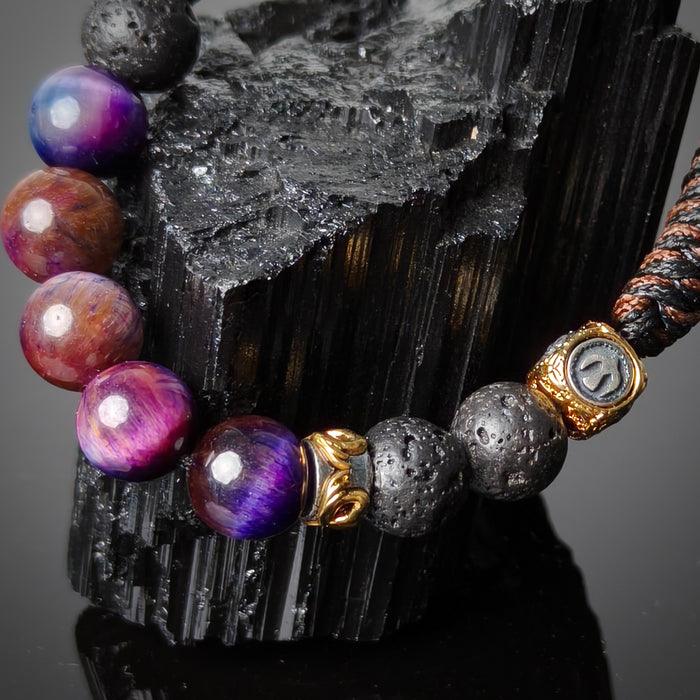 Purple Tiger’s Eye Bracelet | Infused with Prosperity Energy for Mindfulness & Wellness