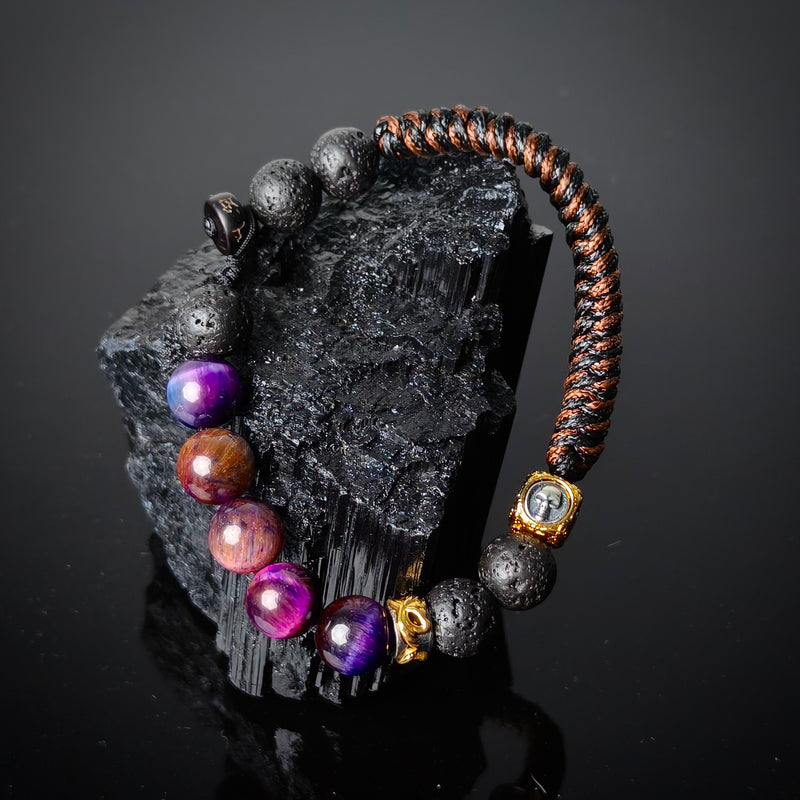 Purple Tiger’s Eye Bracelet | Infused with Prosperity Energy for Mindfulness & Wellness