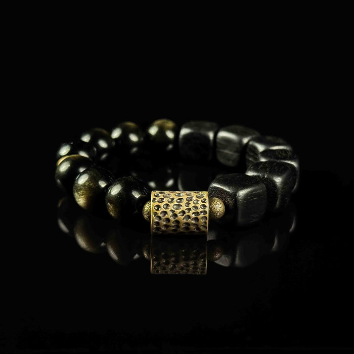 Protection | Lucky Energy Obsidian and Obony Wood bracelet