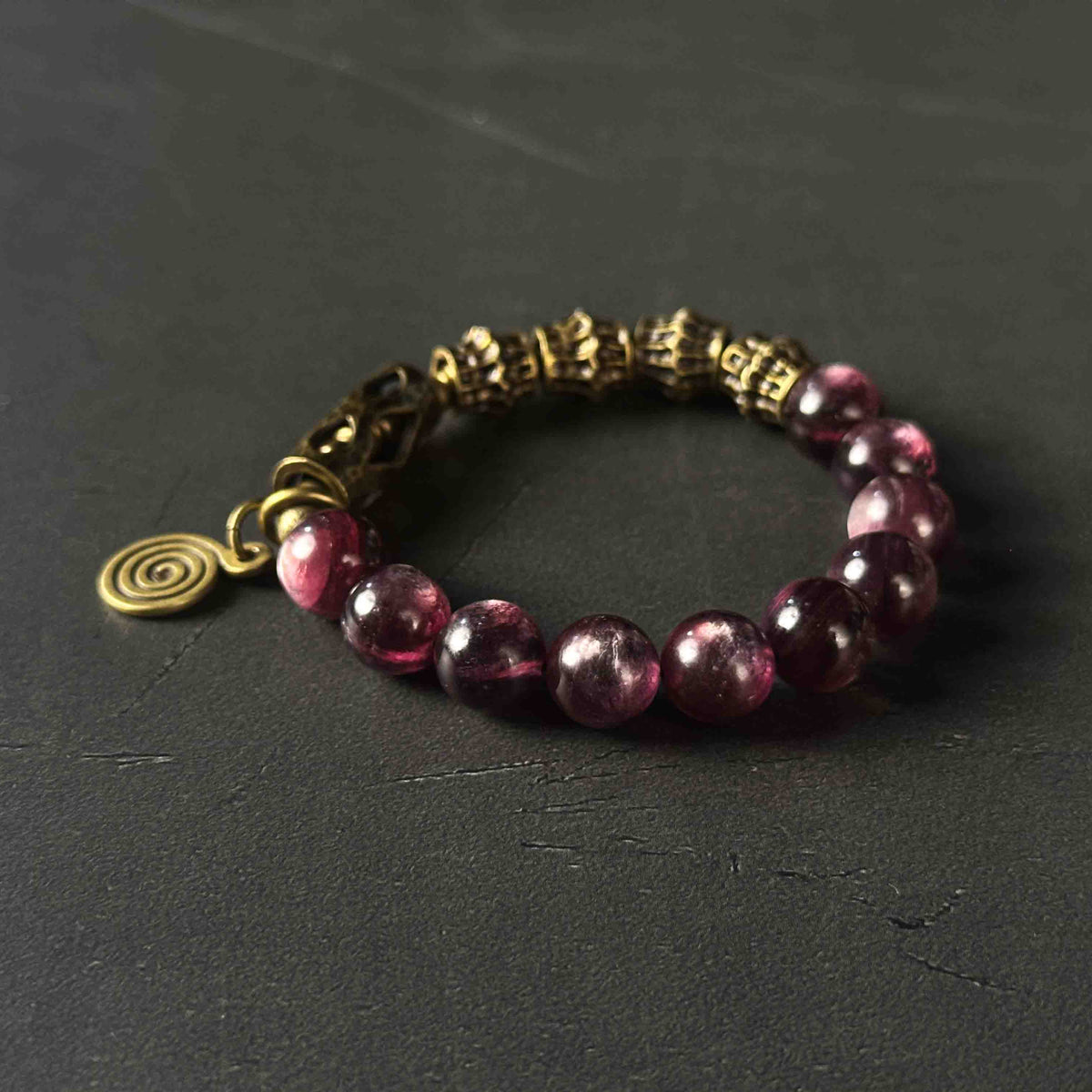 Peace & Calm | Harmony Energy Amethyst Mica Brass Copper Bracelet