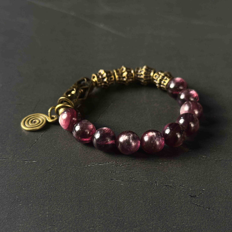 Peace & Calm | Harmony Energy Amethyst Mica Brass Copper Bracelet
