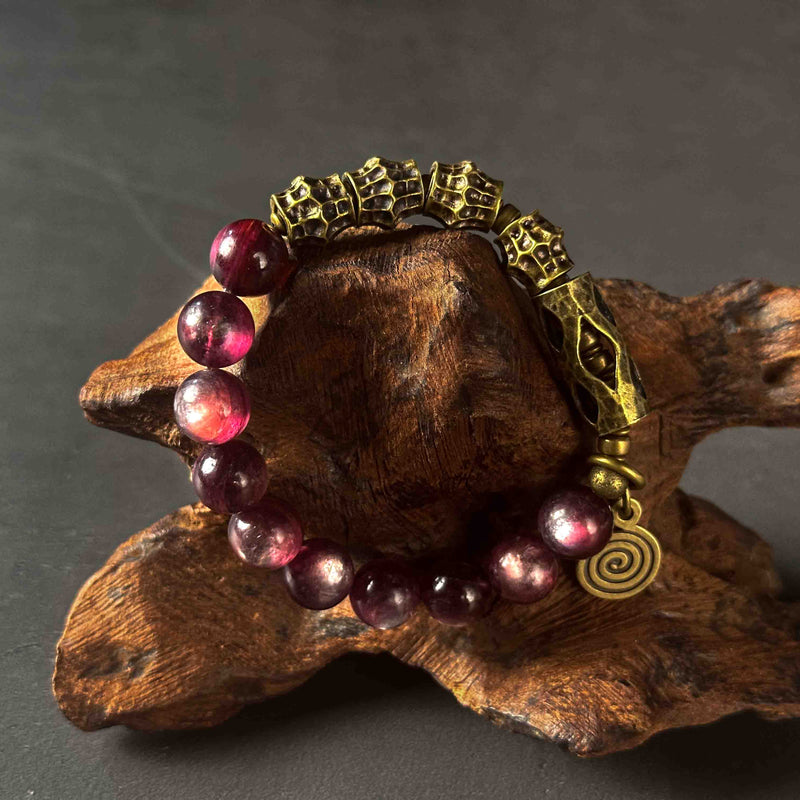 Peace & Calm | Harmony Energy Amethyst Mica Brass Copper Bracelet