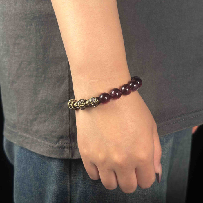 Peace & Calm | Harmony Energy Amethyst Mica Brass Copper Bracelet