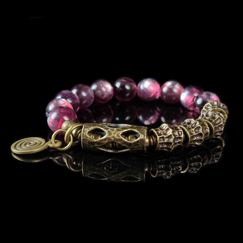 Peace & Calm | Harmony Energy Amethyst Mica Brass Copper Bracelet