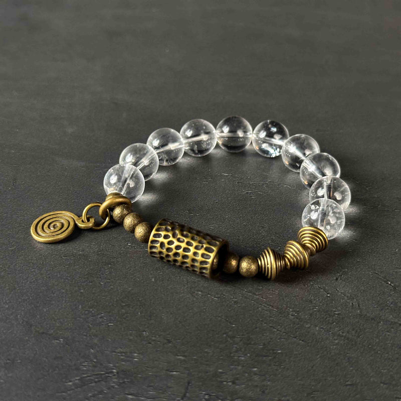 Healing & Wellness | Serenity Energy Clear Quartz Brass Bracelet
