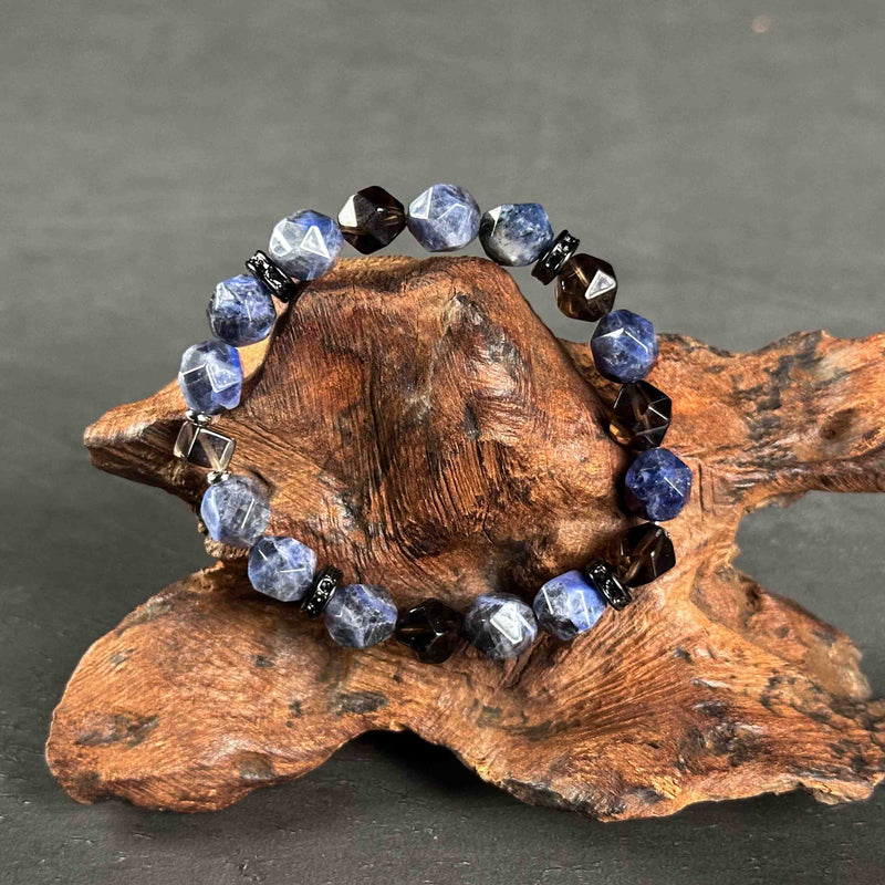 Protection | Blue Lace Agate and Smoky Quartz Bracelet
