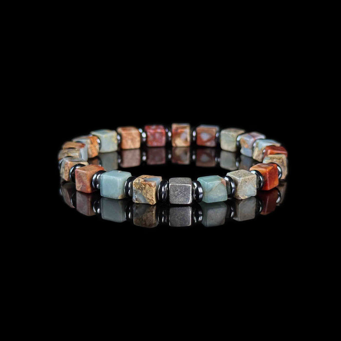 Protection｜Imperial Jasper and Black Onyx Carved Bead Bracelet