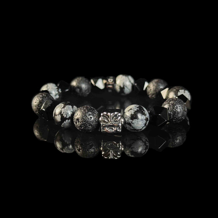 Wealth & Prosperity | Alabaster Black Agate and Pixiu Bracelet