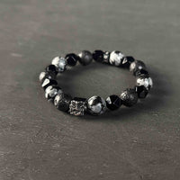 Wealth & Prosperity | Alabaster Black Agate and Pixiu Bracelet