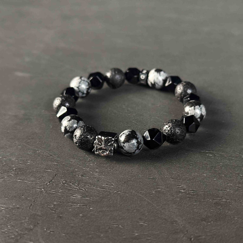 Wealth & Prosperity | Alabaster Black Agate and Pixiu Bracelet
