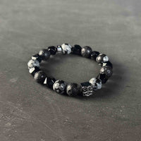 Wealth & Prosperity | Alabaster Black Agate and Pixiu Bracelet