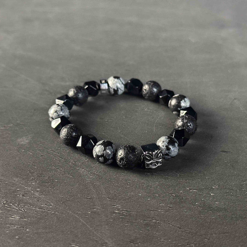 Wealth & Prosperity | Alabaster Black Agate and Pixiu Bracelet