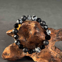 Wealth & Prosperity | Alabaster Black Agate and Pixiu Bracelet