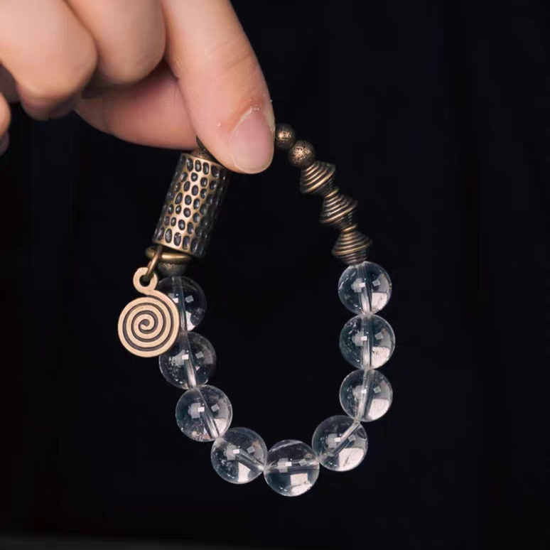 Serenity Energy Clear Quartz Brass Bracelet